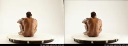 Nude Man Black Sitting poses - simple Average Short Black Sitting poses - ALL 3D Stereoscopic poses Realistic